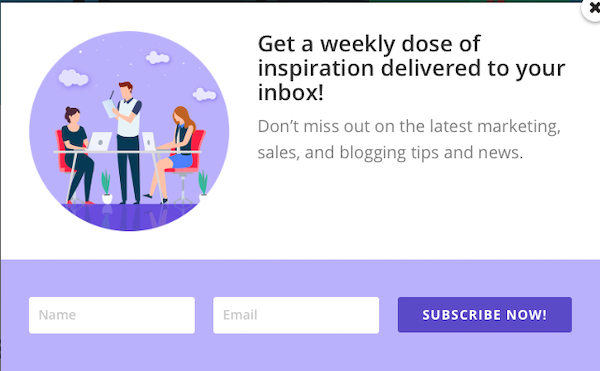 MailChimp email form example
